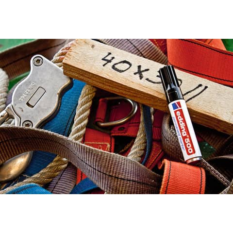 Marcatore permanente edding 500 punta scalpello 2-7 mm rosso E-500 002